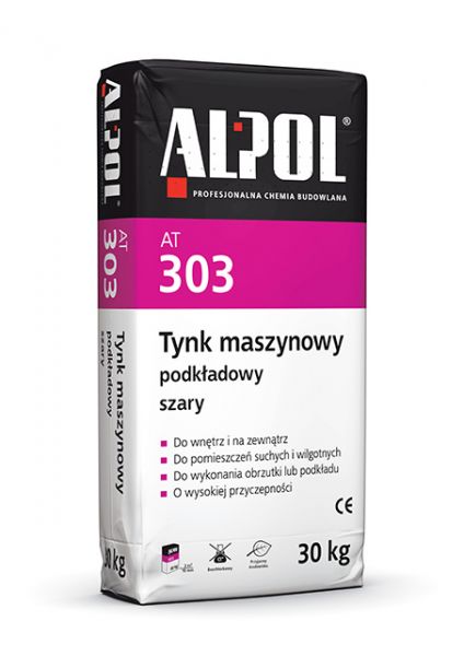 ALPOL AT 303 Tynk maszynowy podkładowy szary 30kg